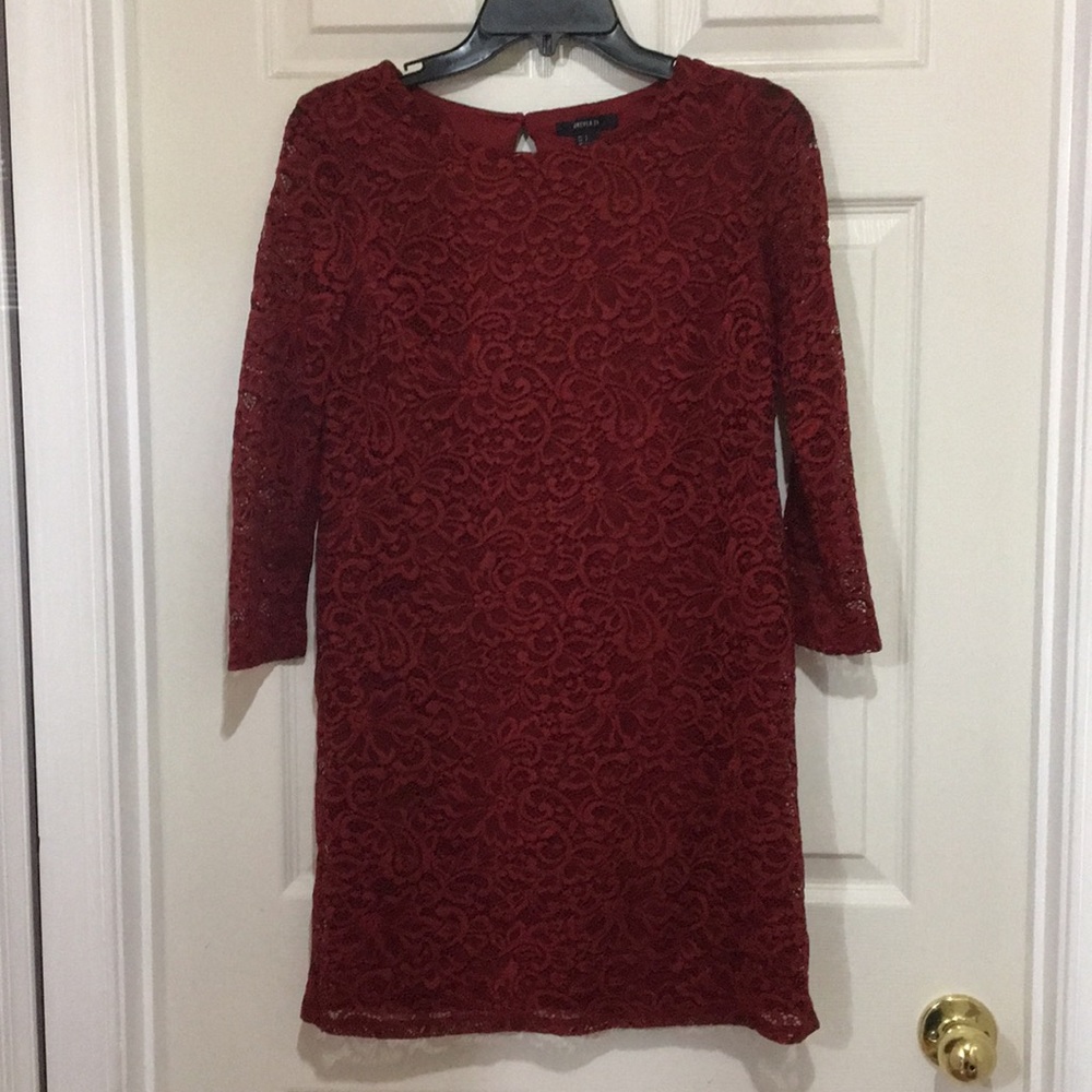 Red Lace Shift Dress